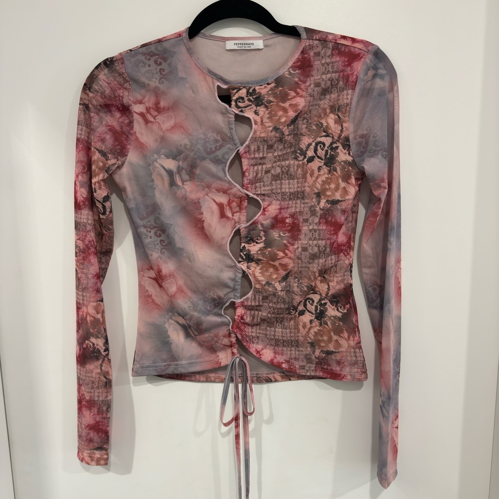 Peppermayo mesh long sleeve top